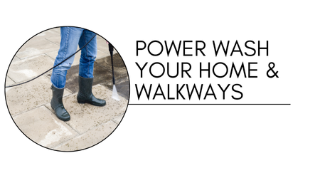 power washing home and walkways